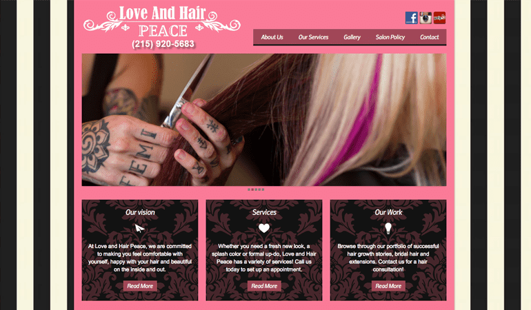 Love and Hair Peace WordPress